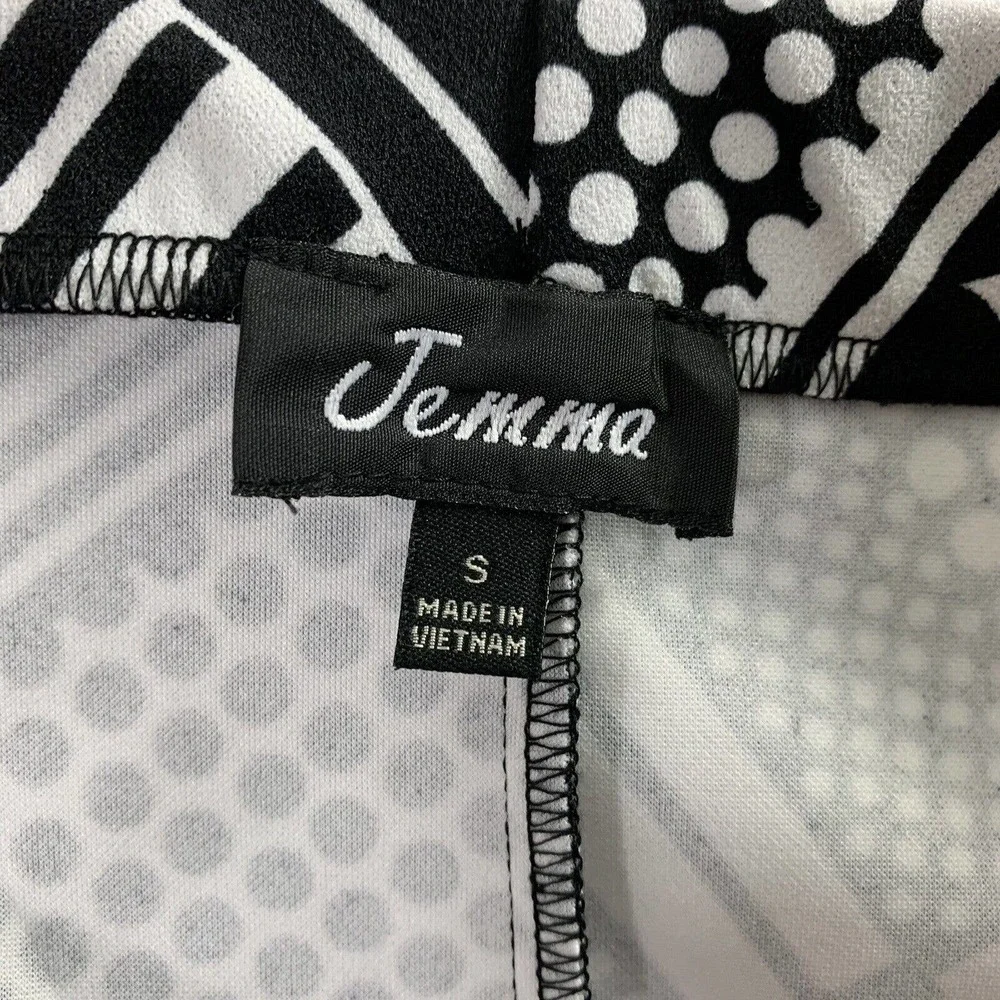 Jemma Geo‎ Print Skirt Womens Small Straight Pull On Knit Black White NWT Midi